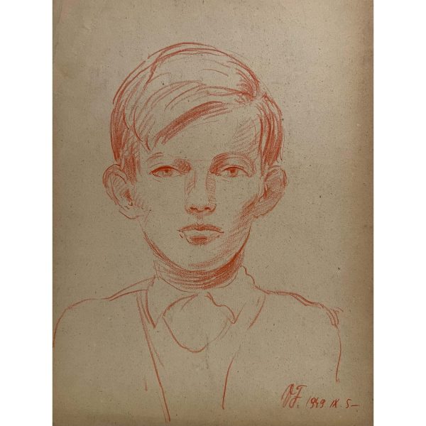 Varga Ferenc (1928-2019) Fiú pirosban, 1949