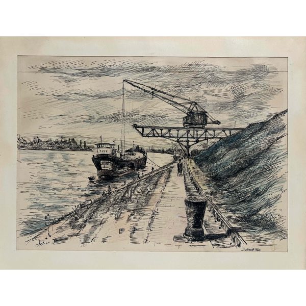 Kirakodás az uszályból, 1960 - Beazonosításra váró művész