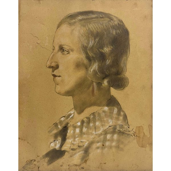 A kockás ruhás nő, 1934 - Beazonosításra váró művész