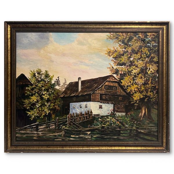 Ház az őszi tájban - Ismeretlen festő