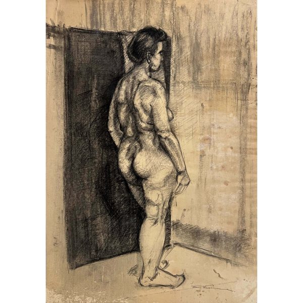 Tábori Zsuzsánna (1954- ) Aktmodell a műteremben, 1974