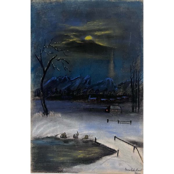 Barabás László (1934- ) Téli táj holdfényben, 1975