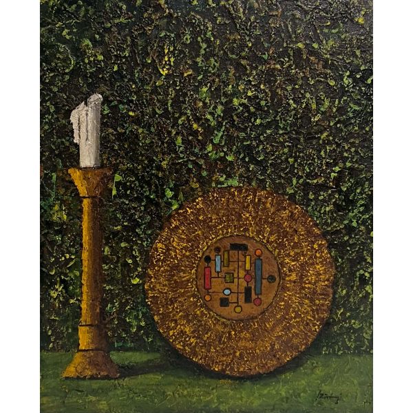 Szörényi jelzéssel - Kompozíció álló gyertyával és tányérral