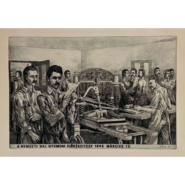Gacs Gábor (1930-2019) A Nemzeti Dal nyomdai előkészítése 1848. március 15