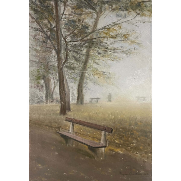 Séta a ködös parkban, 1962 - Beazonosításra váró magyar művész