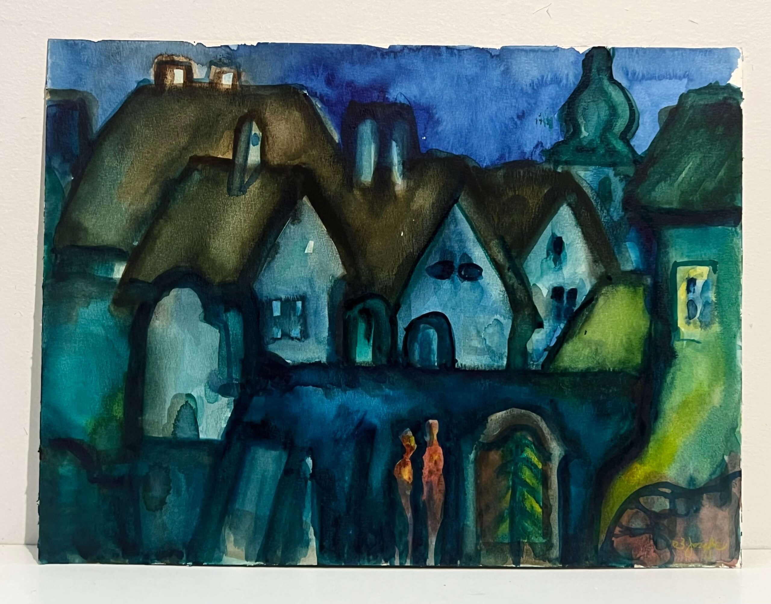 Jozefka Antal (1935- ) Beszélgetők a kapu előtt, 2003 - Image 2