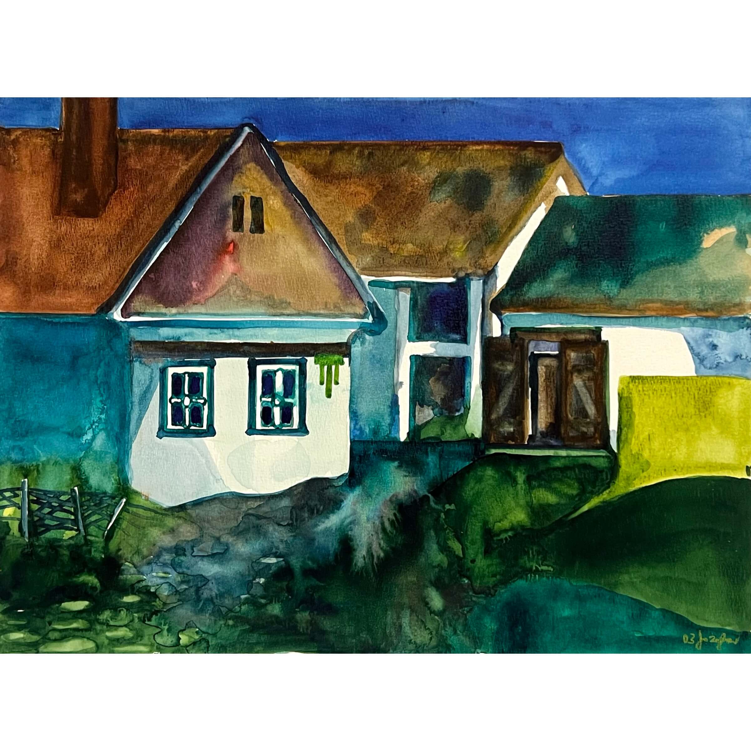 Jozefka Antal (1935- ) Parasztház udvarán, 2003