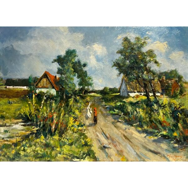 Pászthory Lajos (1935-2023) Tanya a kis libapásztorral, 1996