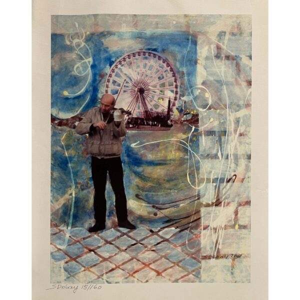Susan Dobay (1937- ) Hegedűs az óriáskerék előtt, 2001