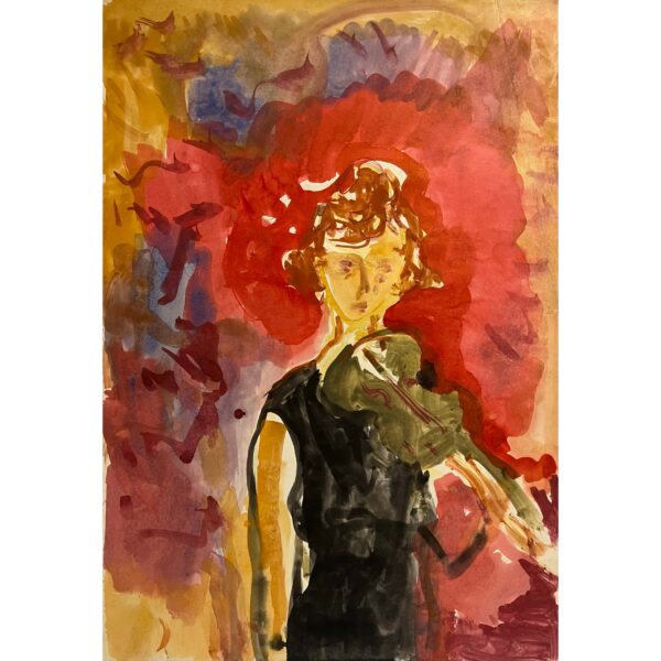 Jozefka Antal (1935- ) Fekete ruhás nő hegedűvel